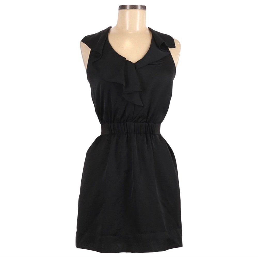 Rachel Rachel Roy Black Ruffle Racerback Mini Dress Size 0